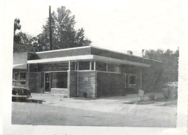 First KS Bank branch building in Kenly, NC. Photo from 1960
